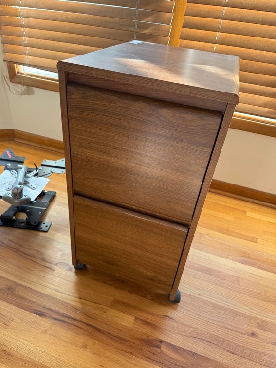 Two Drawer File Cabinet, Rolling Casters