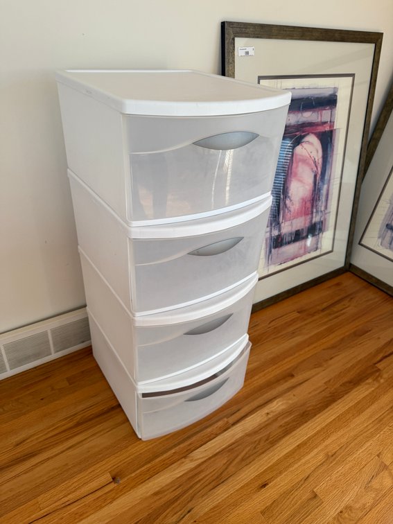 Sterlite 4-Drawer Stackable Storage Cabinet, 37in H