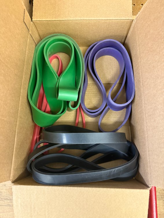 4-Piece Resistance Band Set, Red, Purple, Black & Green, 42in, 1/2in to 1-3/4in