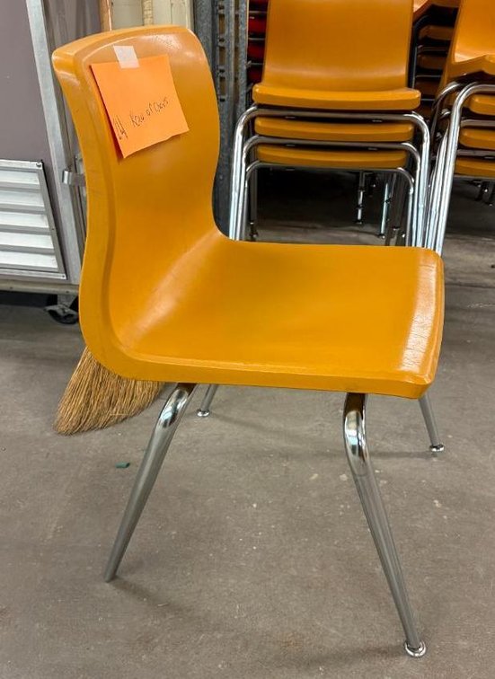 Lot of 24, Molded Plastic & Chrome School Chairs