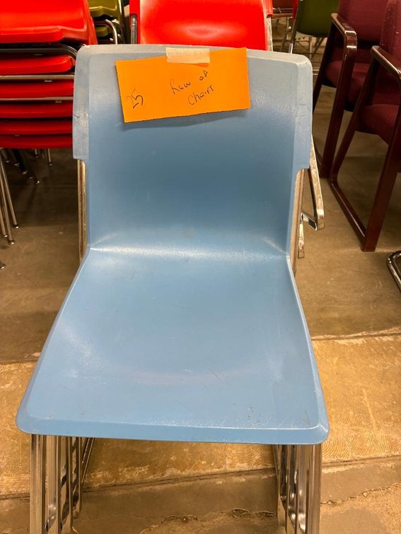 Lot of 25, Molded Plastic & Chrome School Chairs