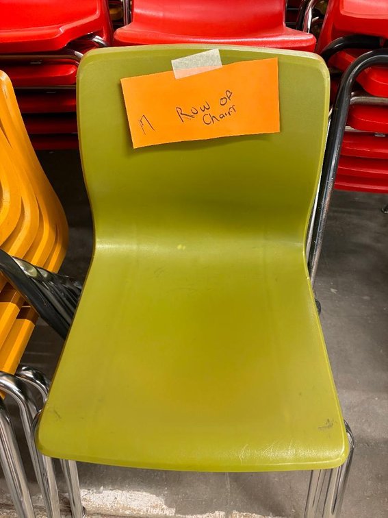 Lot of 17, Molded Plastic & Chrome School Chairs