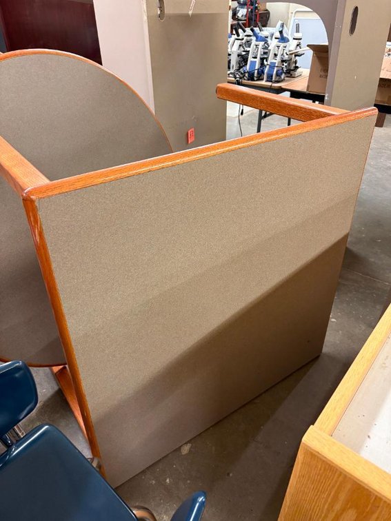 Square, Laminate Top, Wood Edge Table, Approx. 48in