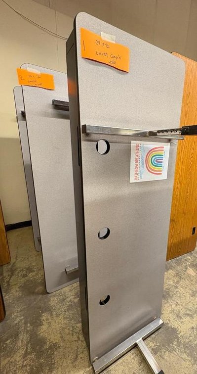 Lot of 2, Computer Work Tables, 24in x 60in, Adjustable Height