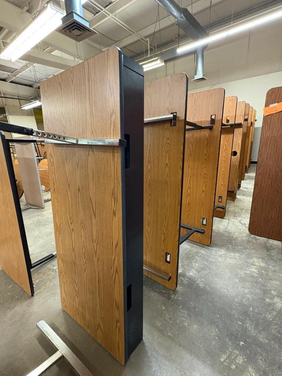 Lot of 5, Adjustable Height Computer Work Tables, 72in x 30in
