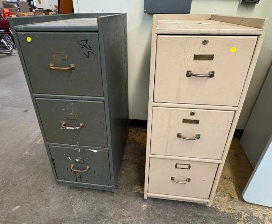 Lot of 2, Vintage 3-Drawer File Cabinets