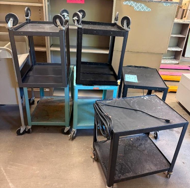 Lot of 6, Mobile Media Carts
