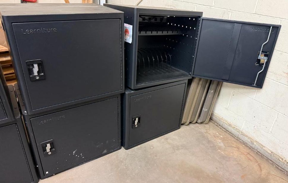 Lot of 4, Learniture Metal Charging Cabinets for Laptops/Computers/Tablets
