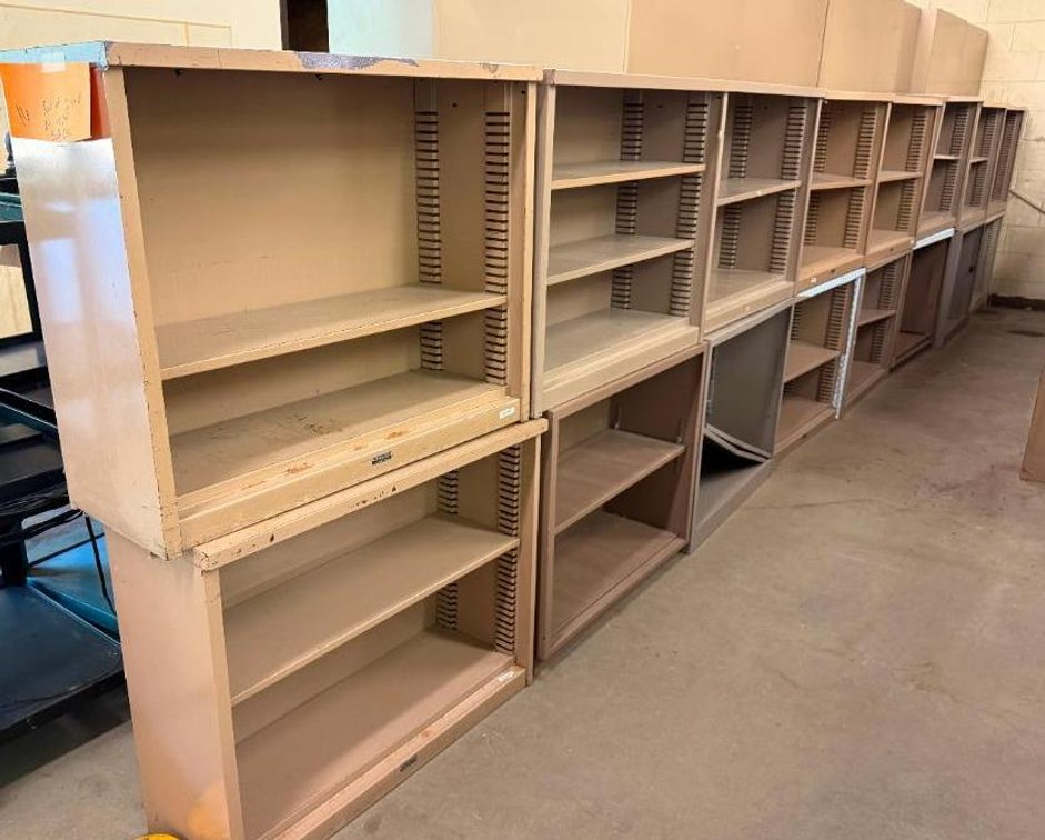 Lot of 16, Metal 2-Shelf, 29in Bookcases, So Much Per Unit x's 16