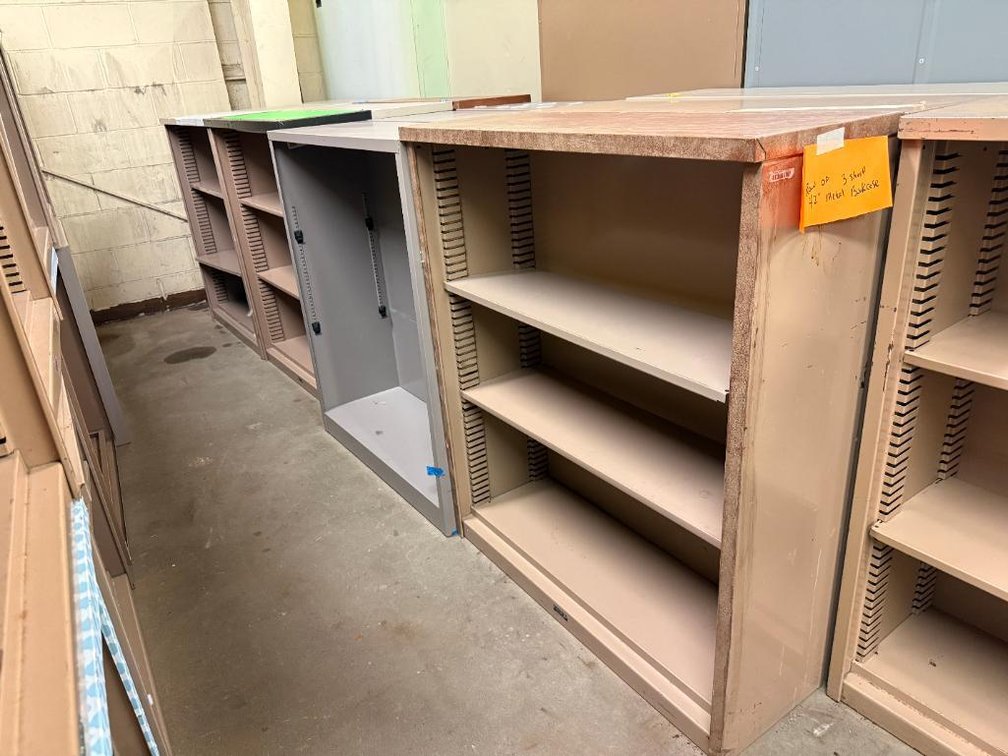 Lot of 4, Metal 42in Book Shelves, So Much Per Unit x's 4