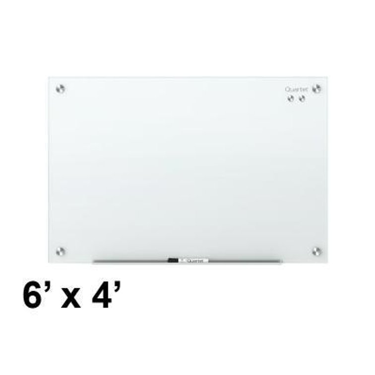 NEW, Quartet Whiteboard, Glass Dry Erase Board, Magnetic, 6ft x 4ft, Infinity Frameless
