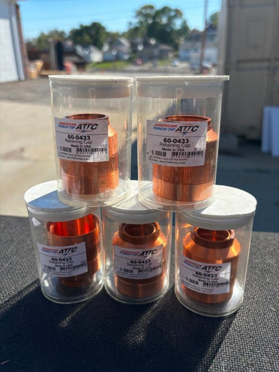 New, Lot of 5, American Torch Tip, ATTC, 60-0433 Retaining Cap, Made in USA, Copper