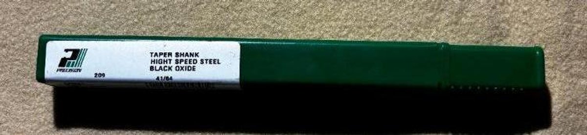 New, Precision, Taper Shank, Qty 1, HighT Speed Steel Black Oxide 41/64, Brazil