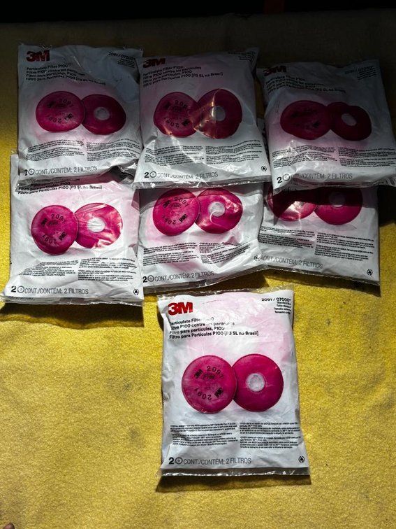 New, 7 Packages, 2/Package, Particulate Filter P100, 3M, Standard Size, Respirator Filters