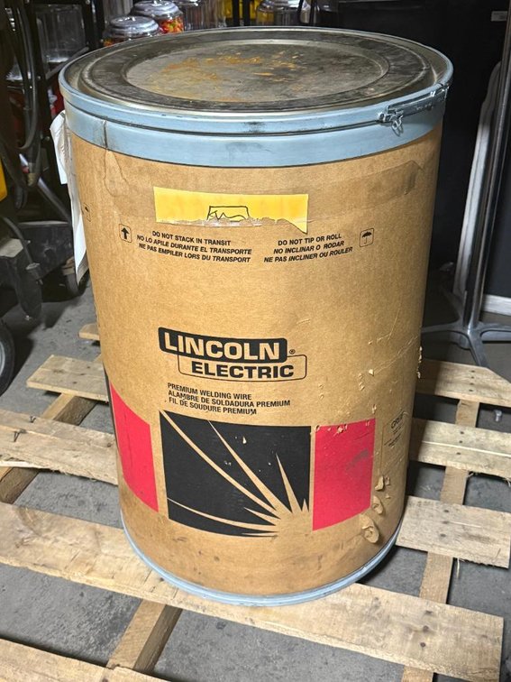 Approx. 200lb Plus/Minus Reel of Lincolnweld 3/32in L-61 ED034043 Welding Wire, Mixed Alloy Copper Plated