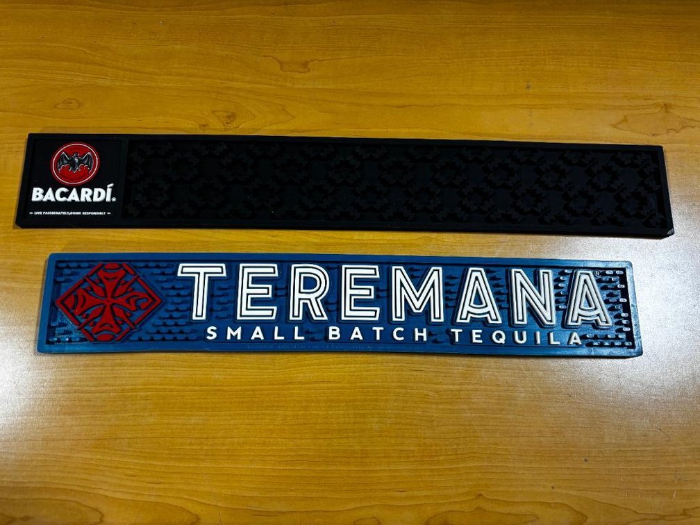 Rubber Bar Mats, Bacardi and Teremana