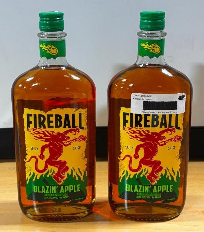 (2) Bottles - Fireball Blazin' Applie Whisky, 750ml