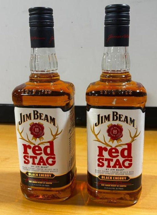 (2) Bottles, Jim Beam red Stag Black Cherry Bourbon Whiskey, 750ml