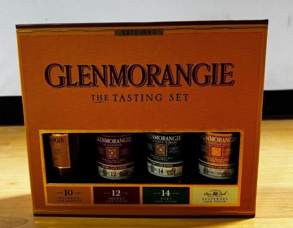 Gift Pack of 4, 375ml Tasting Set, Glenmorangie, 10yr, 12yr, 14yr, Sauternes Cash Finish