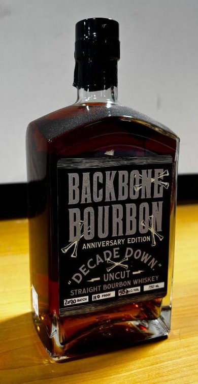 Blackbone Bourbon Straight Bourbon Whiskey, 750ml, Anniversary Edition, Decade Down Uncut, 2020 Batch