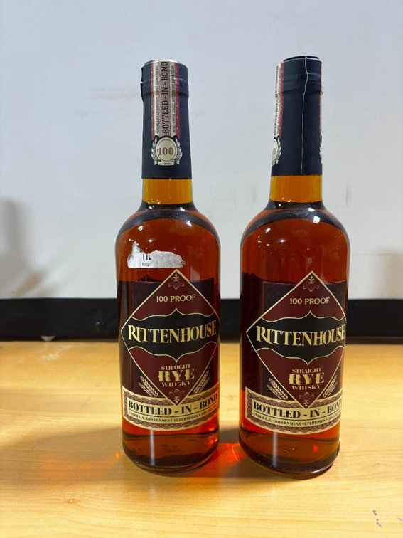 (2) Bottles, Rittenhouse Straight Rye Whisky, Bottled in Bond, 750ml