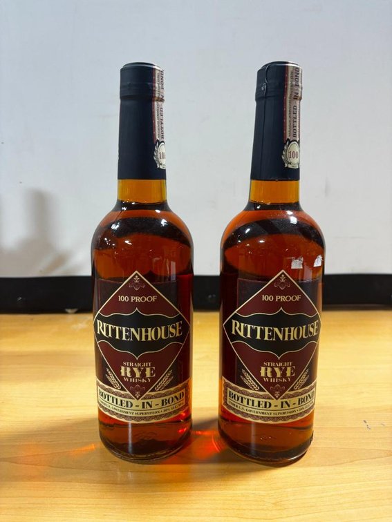 (2) Bottles, Rittenhouse Straight Rye Whisky, Bottled in Bond, 750ml