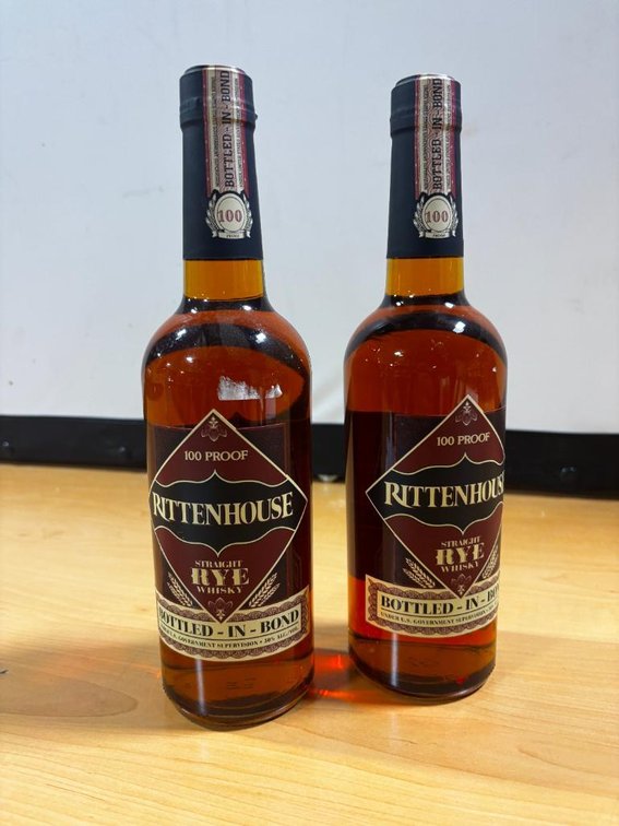 (2) Bottles, Rittenhouse Straight Rye Whisky, Bottled in Bond, 750ml