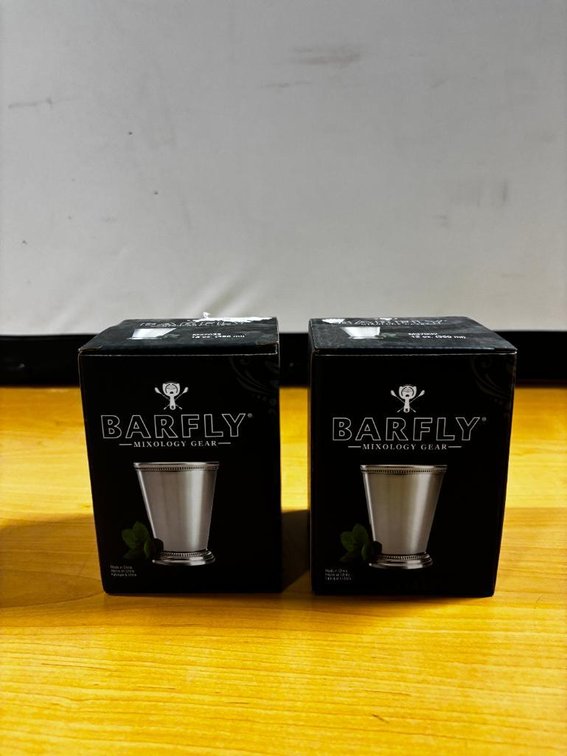 (2) Barfly 12oz Metal Cocktail Glasses, Great for Moscow Mules and Mint Juleps
