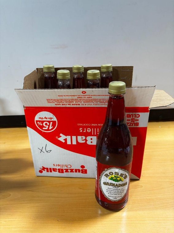 (6) Bottles of Rose's Grenadine, 1 Liter ea.