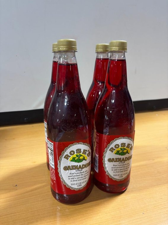 (4) One Liter Bottles of Rose's Grenadine