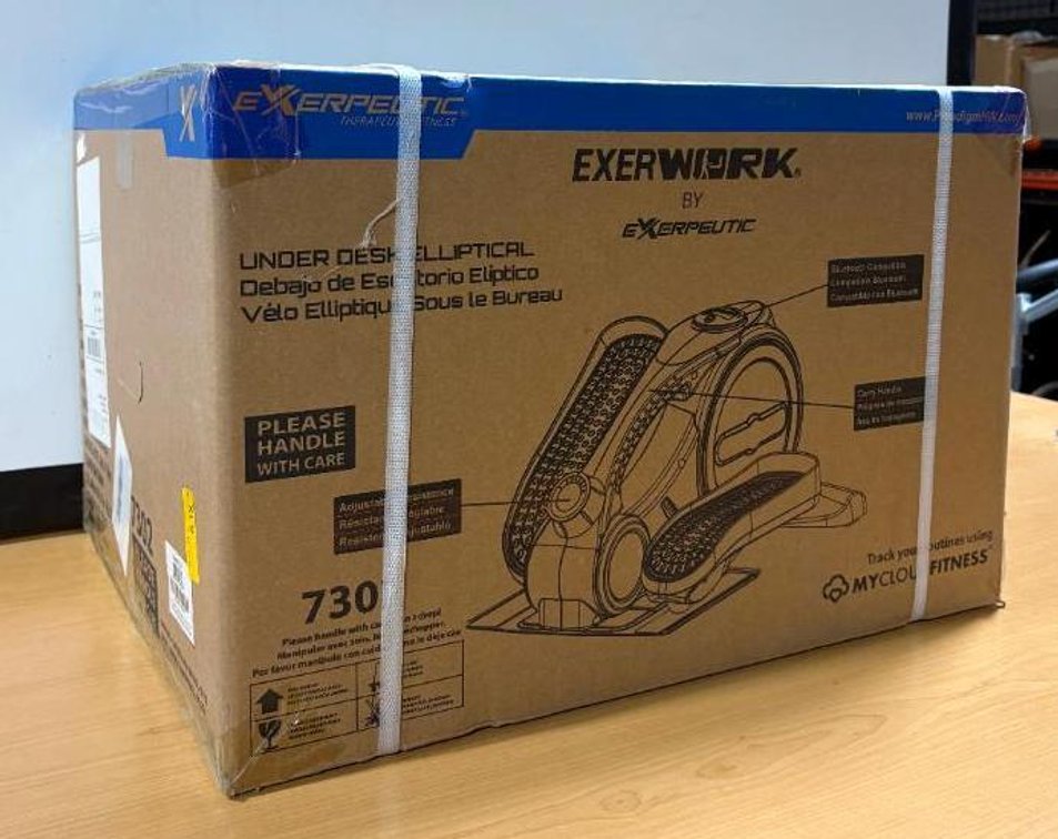 Exerpeutic Exerwork Under Desk Elliptical, No. 7302, New in Box, MyCloudFitness Capable