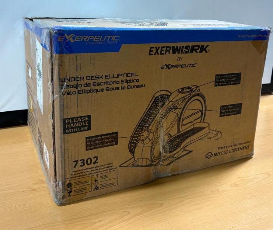 Exerpeutic Exerwork Under Desk Elliptical, No. 7302, New in Box, MyCloudFitness Capable