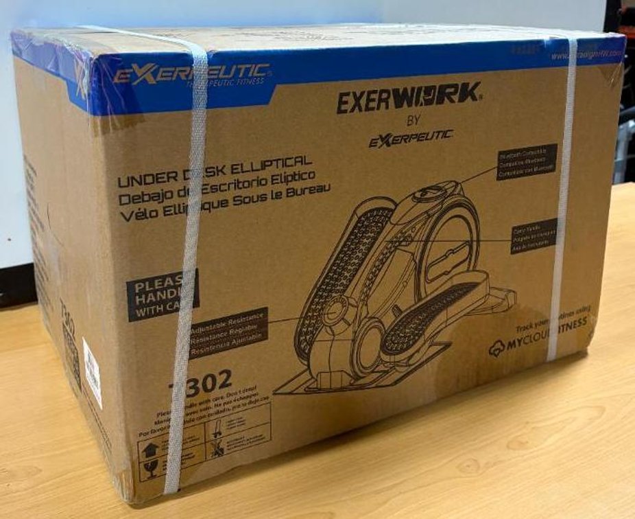 Exerpeutic Exerwork Under Desk Elliptical, No. 7302, New in Box, MyCloudFitness Capable