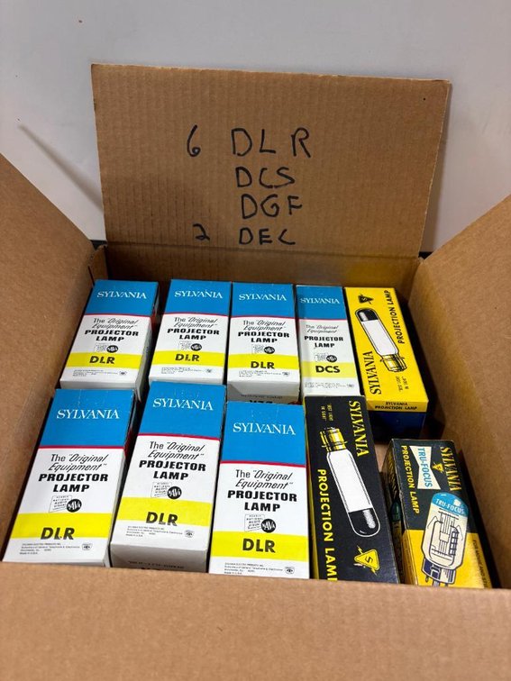 Box of New Old Stock Vintage Lightbulbs, Rare, Used in a Variety of Devices, Projectors, More