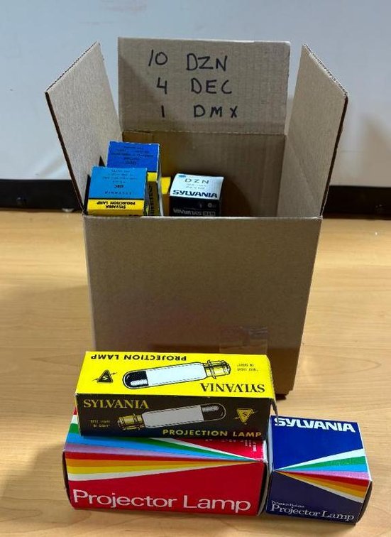 Box of New Old Stock Vintage Lightbulbs, Rare, Used in a Variety of Devices, Projectors, More