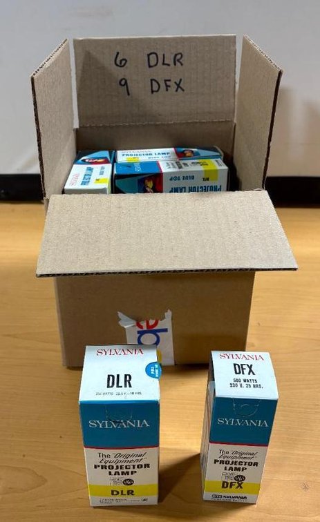 Box of New Old Stock Vintage Lightbulbs, Rare, Used in a Variety of Devices, Projectors, More