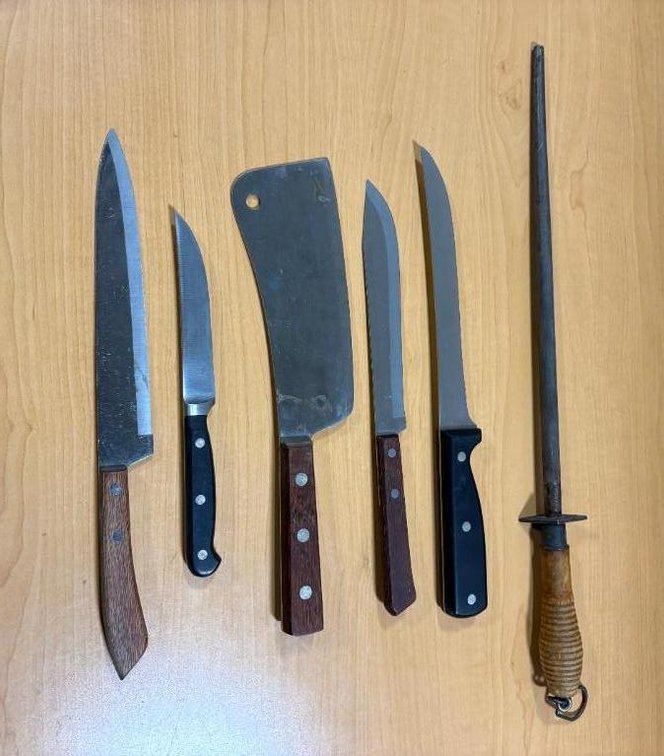 Vintage Kitchen Knives and Sharpener