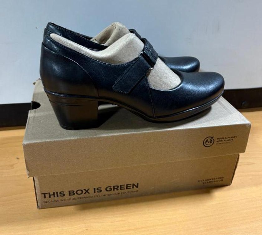 New Clarks Women's Emslie Lulin Dress Pump Shoes, Black, Size 6.5