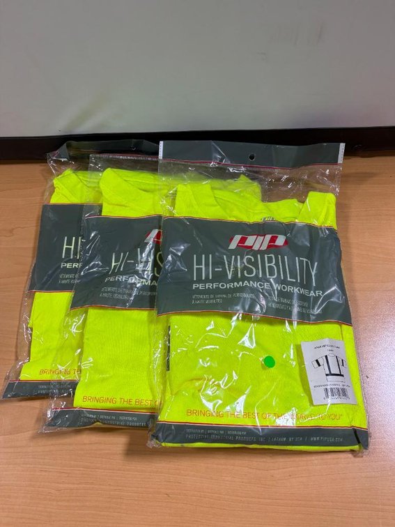Lot of 3, Hi-Visibility Class 3 Workwear Performance T-Shirts, Size Large, New