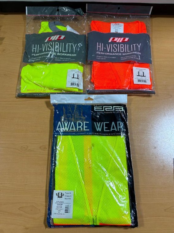 3 New Hi-Visibility Safety Vests, Size Medium