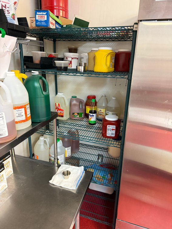 Green Epoxy Over Chrome Restaurant Shelving Rack, 74in x 36in x 24in