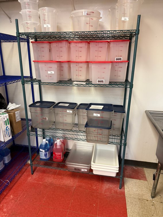 Green Epoxy Over Chrome Restaurant Shelving Rack, 74in x 48in x 24in