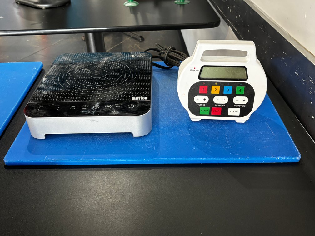 Commercial Kitchen Timer and AMKO JDL-C18D40 120v Induction Burner, w/ Cutting Board