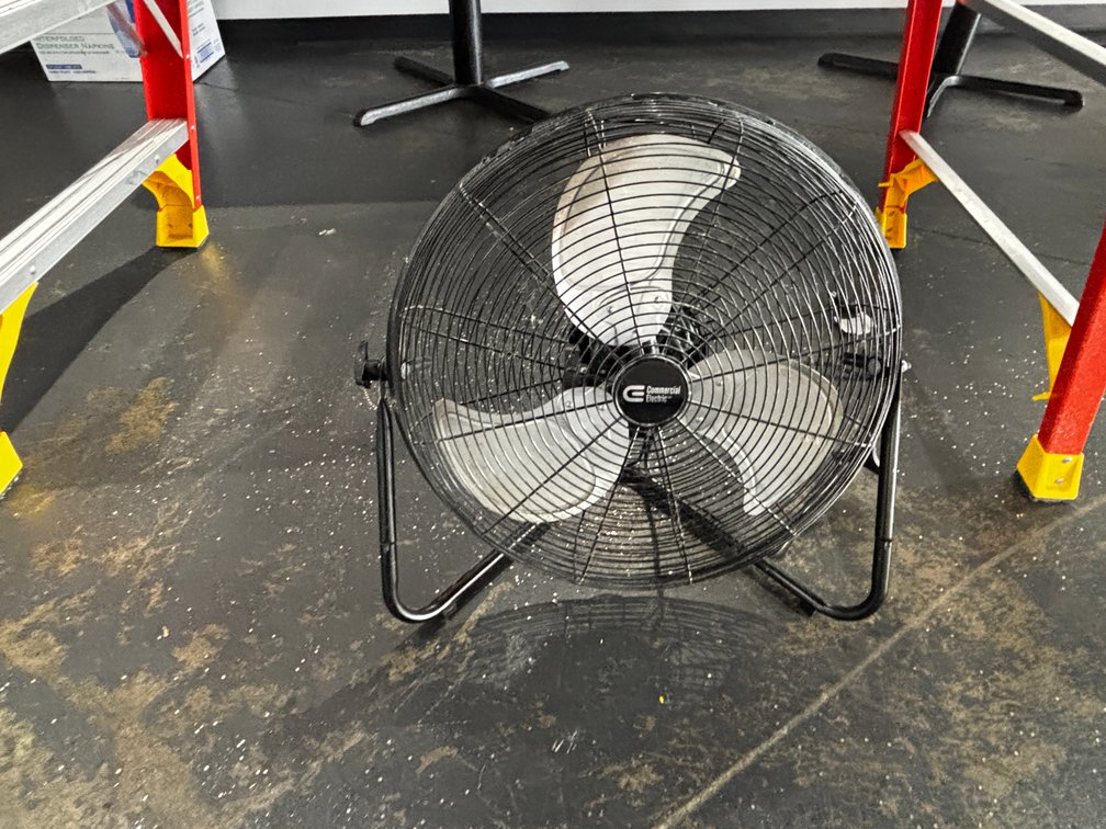 Commercial Electric Fan w/ 3-Blades, Wire Cage & Swivel Stand