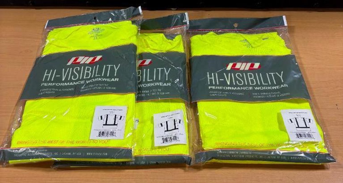 3, New, PIP Hi-Visibility Class 2 Safety T-Shirt, Size Large, Class 3