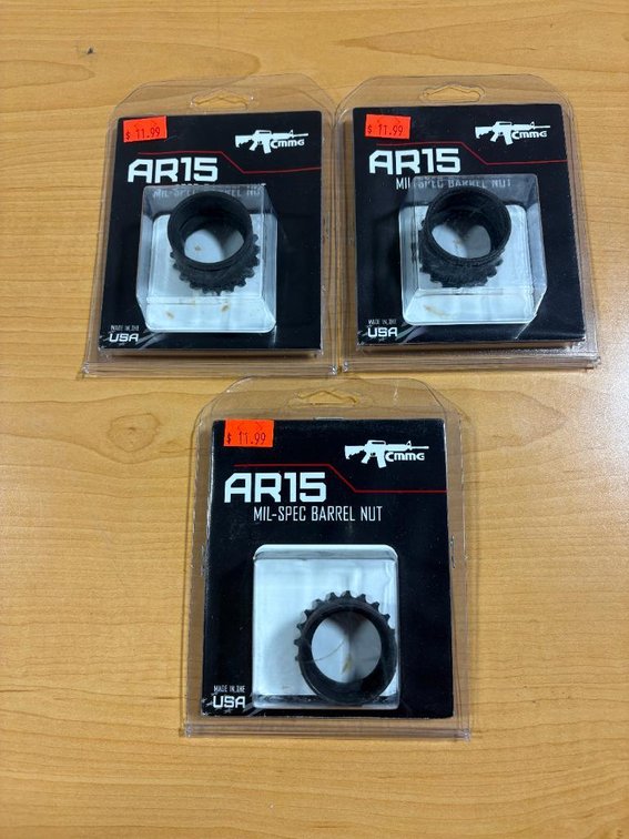 CMMG AR15 Mil-Spec Barrel Nut, Made in USA - Lot of 3, NIB