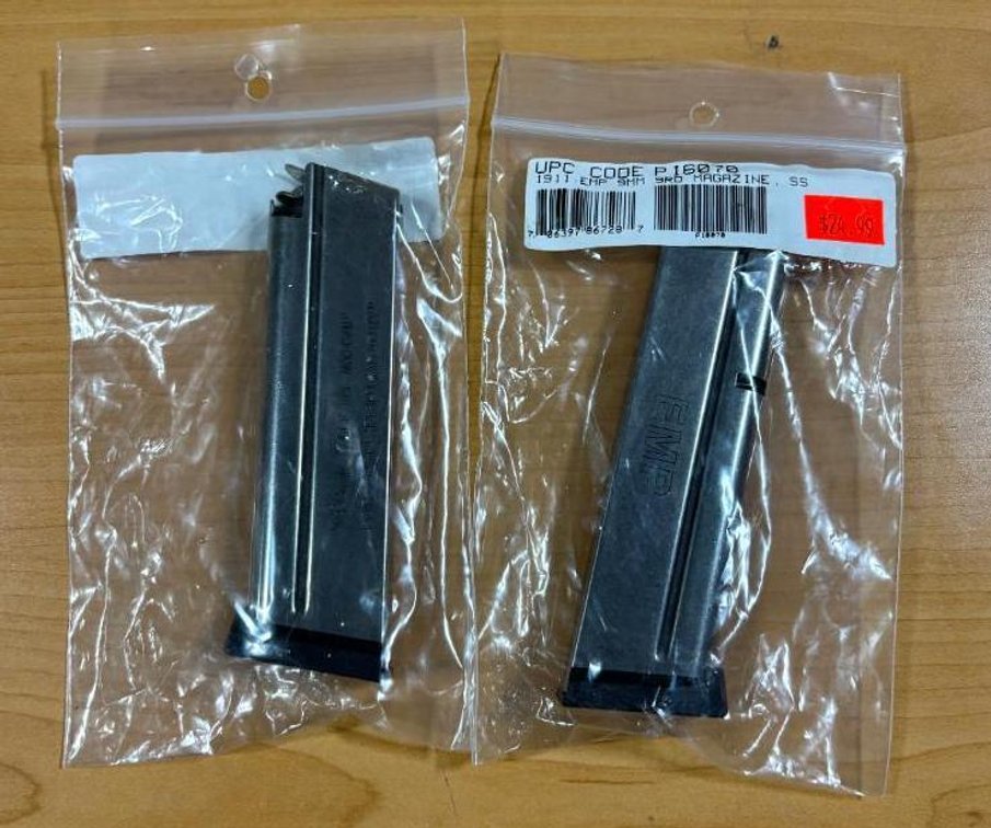 Lot of 2, New, Springfield Armory, 9 Round Magazines for 1911 EMP 9mm