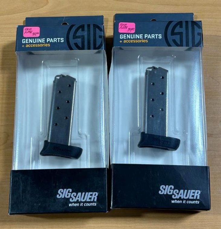 Lot of 2 New, Sig Sauer P238 Pistol Magazines