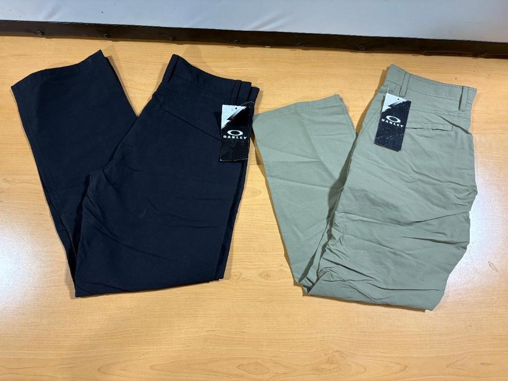 2 New Pair, Oakley Tactical Pants, Lightweight Trail Pants, Size 32, Black, and Kelp