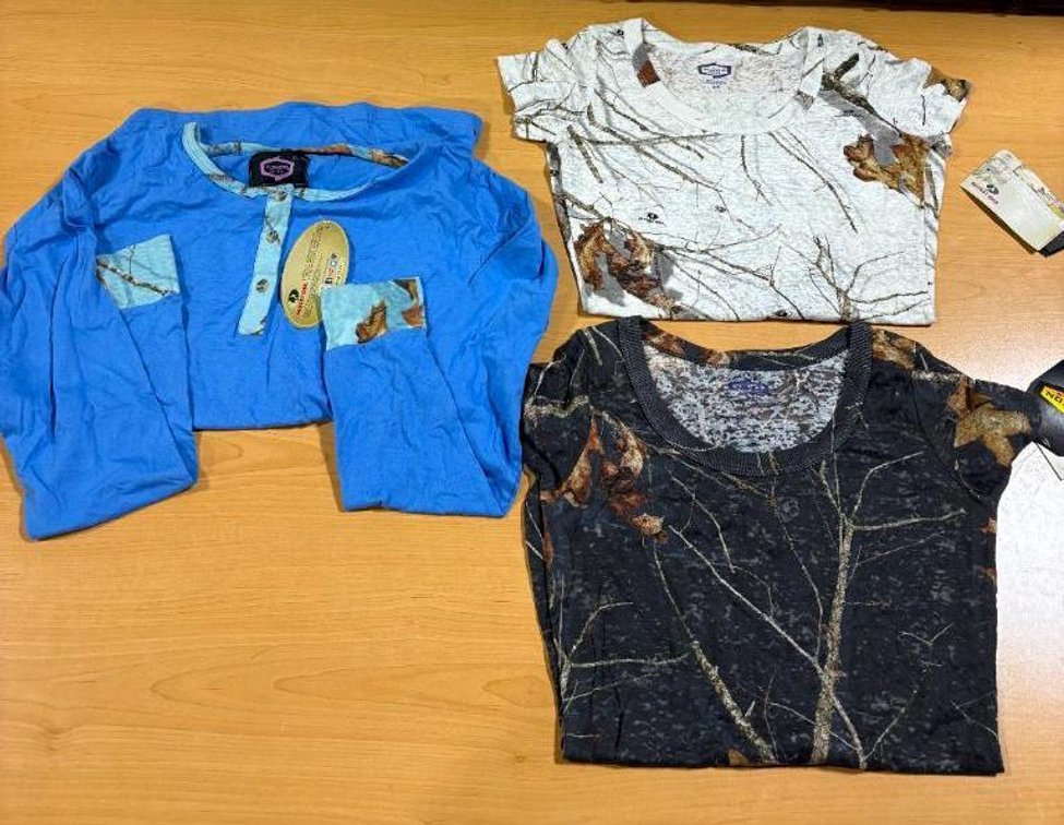 Lot of 3, Tactical Shirts, 2 T-Shirts, 1 Henley, Mossy Oak, Yukon Gear Med., Yukon Gear XL, Women's